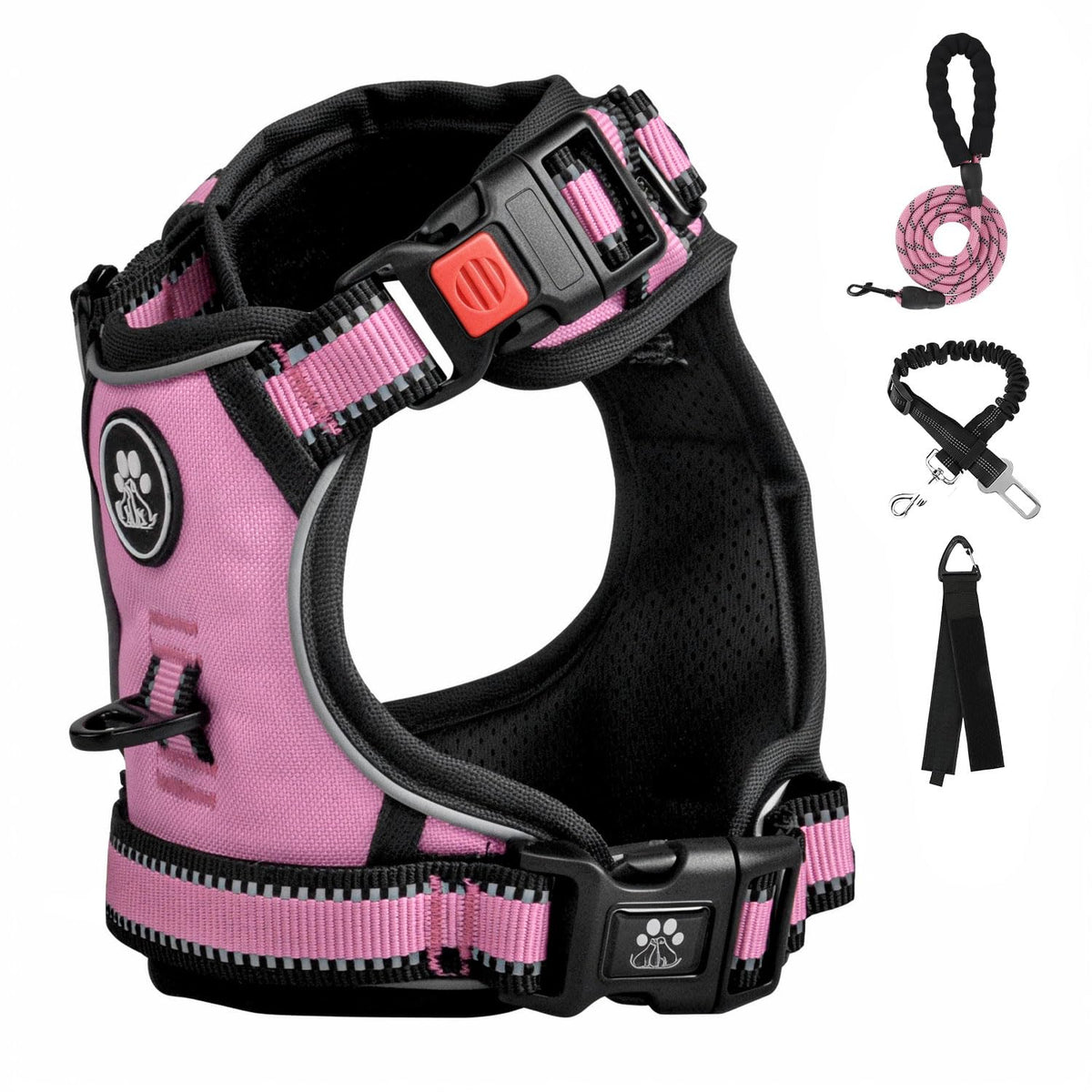 Arnés FURRYFECTION XL sin tirones en el dorso para paseos más suaves.