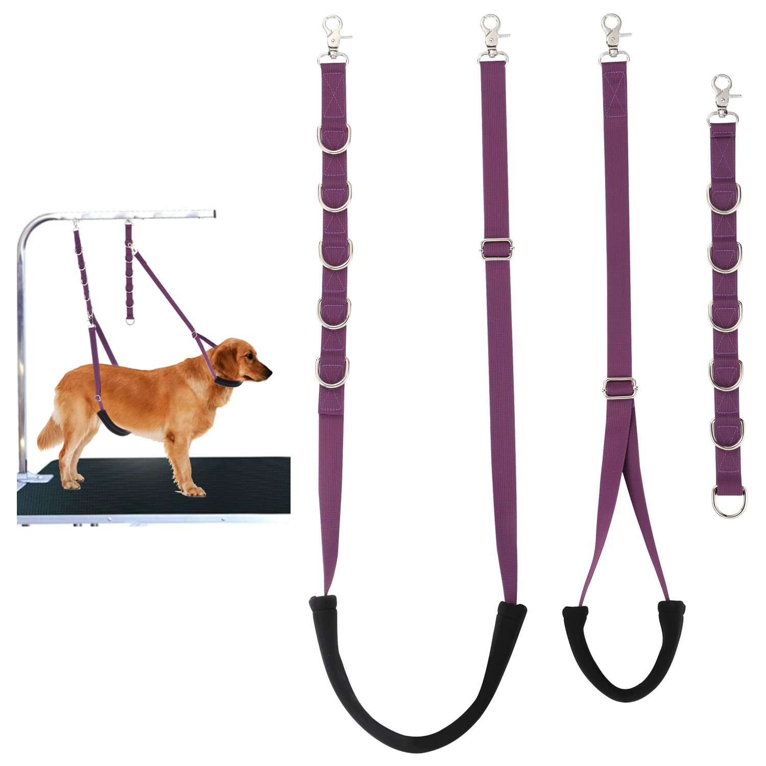Conjunto FURSDOLY para peluquería de perros en mesa, comodidad y control mejorados.