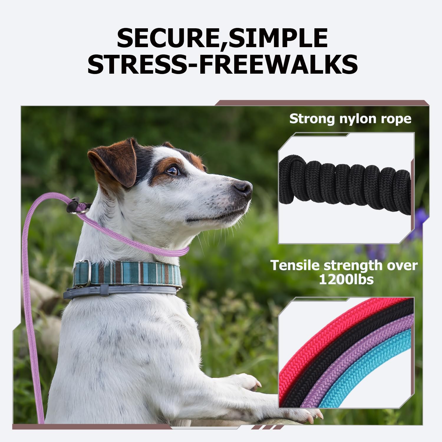 FURSDOLY mango cómodo, agarre suave para paseos y entrenamientos.