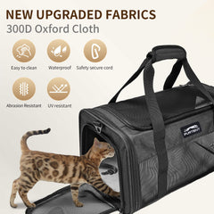Furtent caja de arena plegable integrada para gatos durante el viaje.