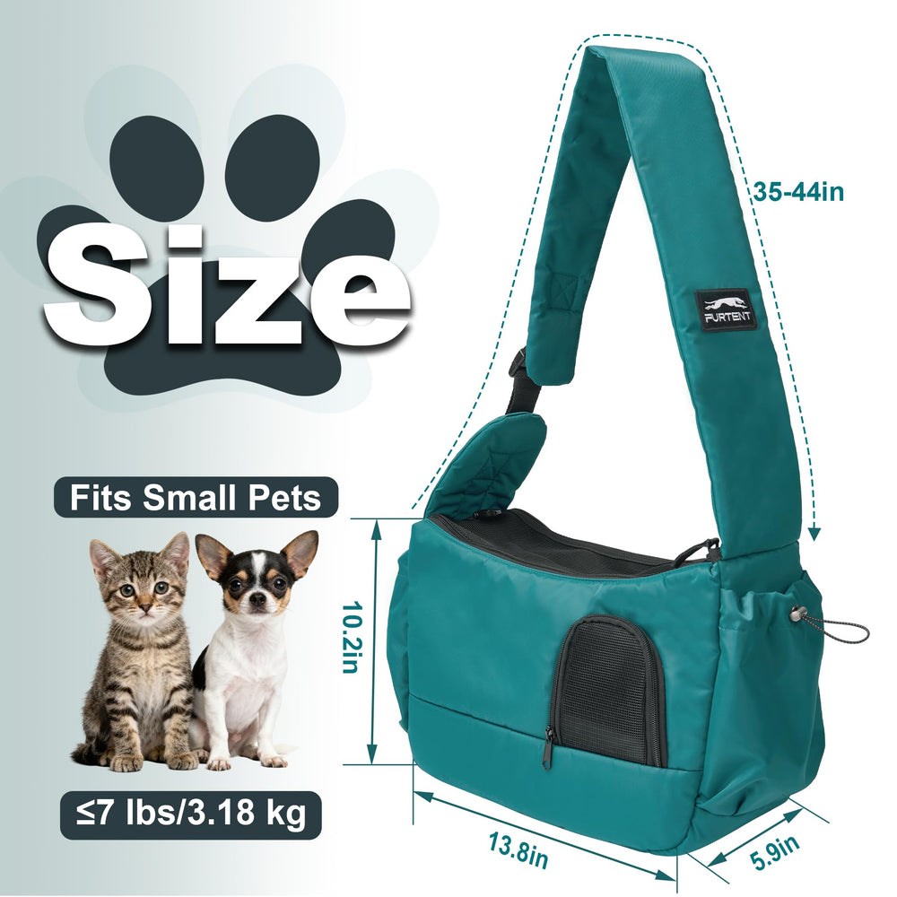 Furtent Cat Sling bolsillos drawstring para snacks y teléfono durante paseos