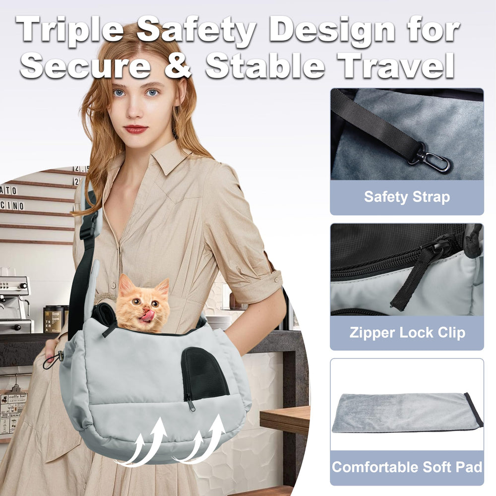 Bolsillos laterales ajustables para snacks y llaves en el Sling.