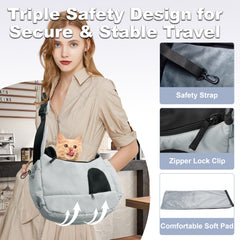 Bolsillos laterales ajustables para snacks y llaves en el Sling.