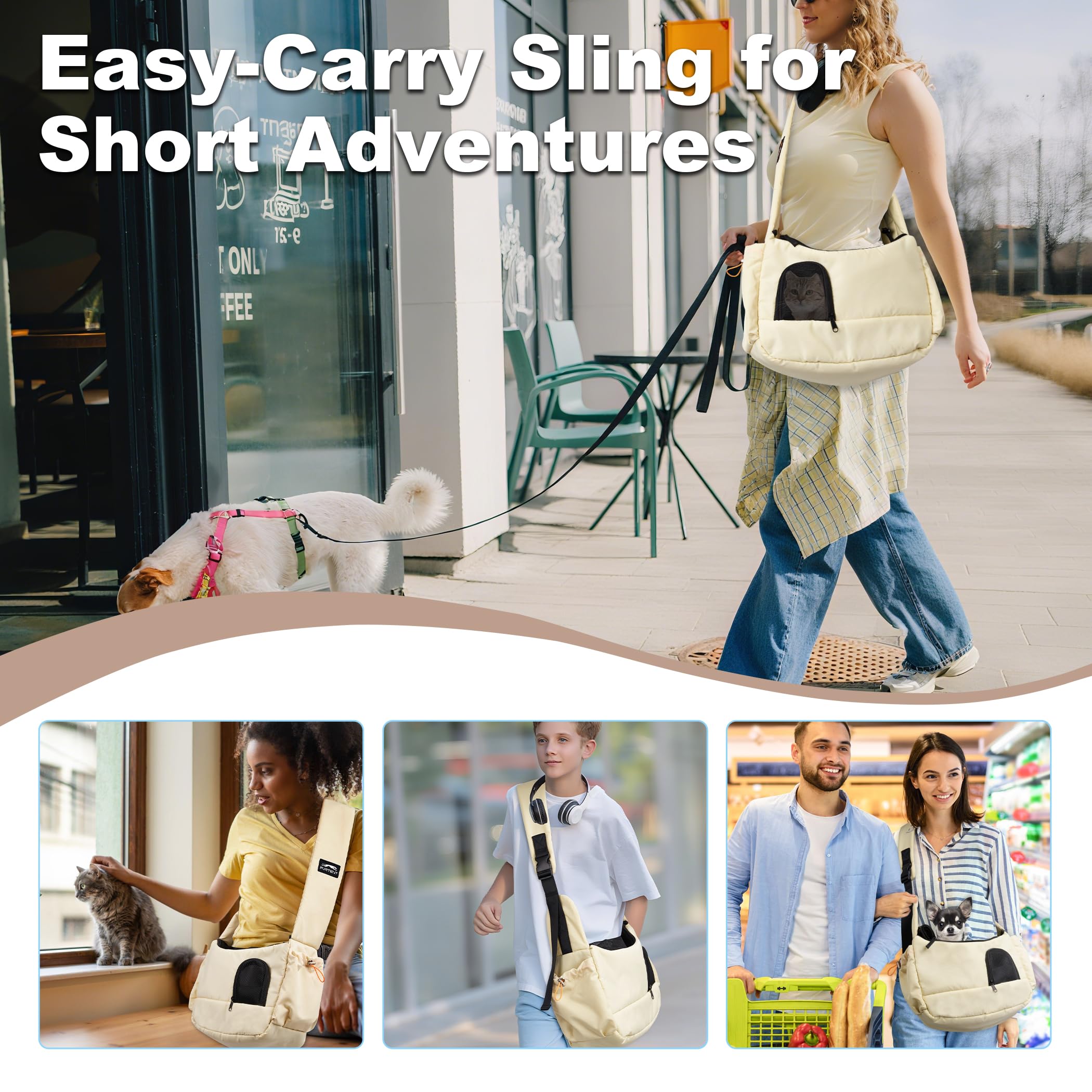 Diseño moderno y práctico del Furtent sling para viajes y compras.