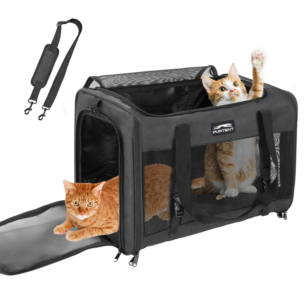 Furtent transportín para gato grande, amplio espacio para moverse durante el viaje.