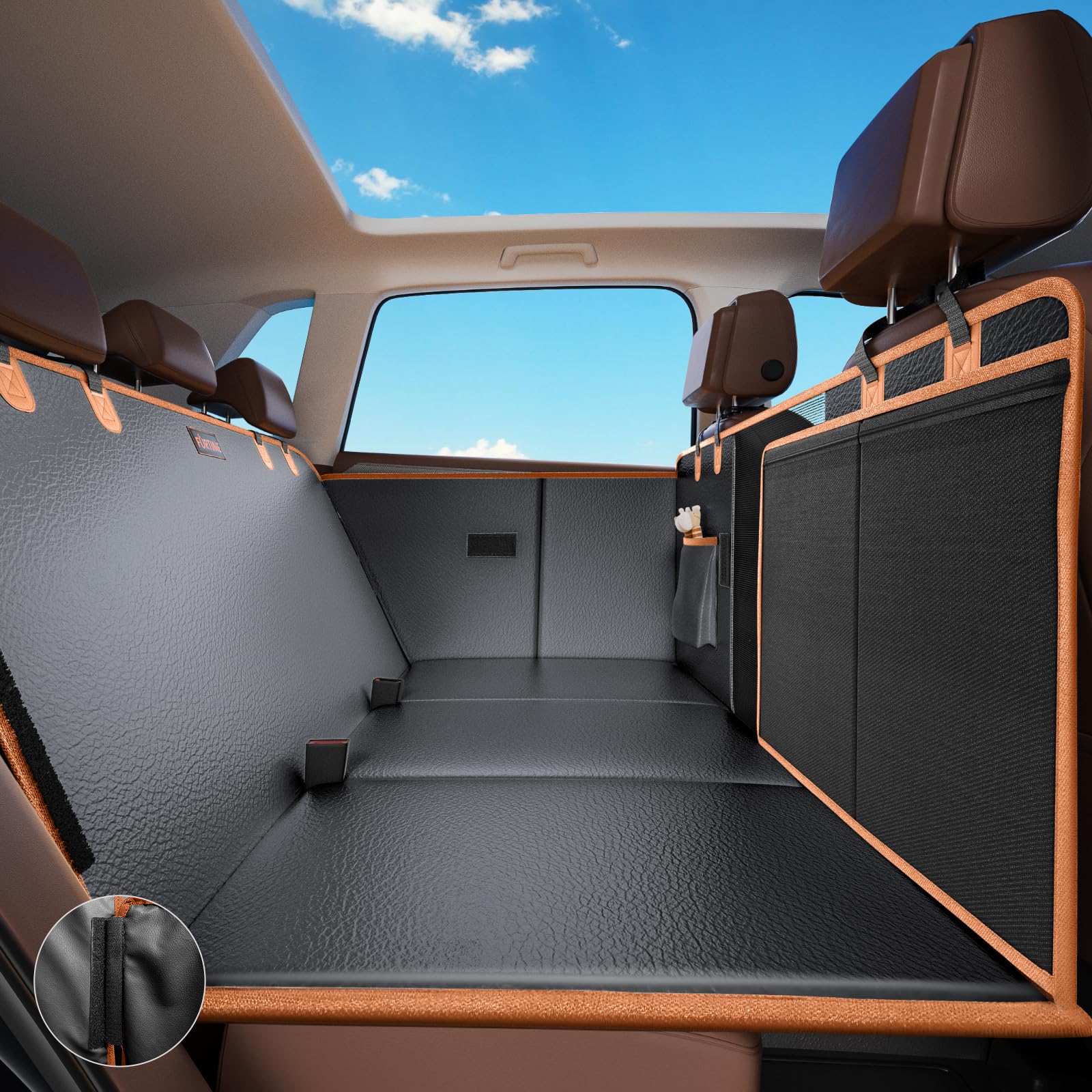 FURTIME cobertor de asiento trasero con acceso lateral para perros, instalación rápida