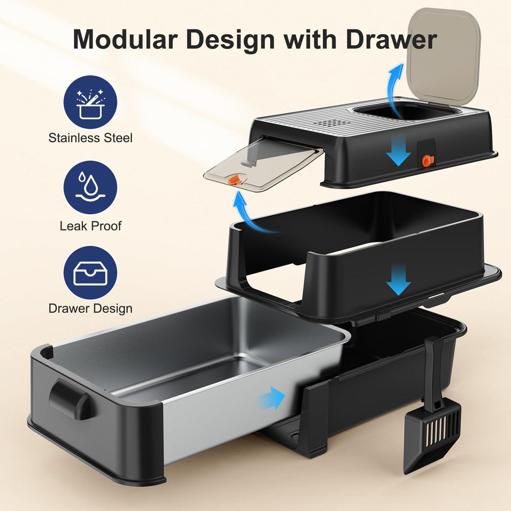 FURTIME caja-arena dimensiones 46 L para espacios amplios y limpieza eficiente