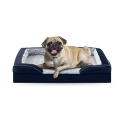 Cama ortopédica Furtime para perros pequeños en azul marino, soporte cómodo para articulaciones.