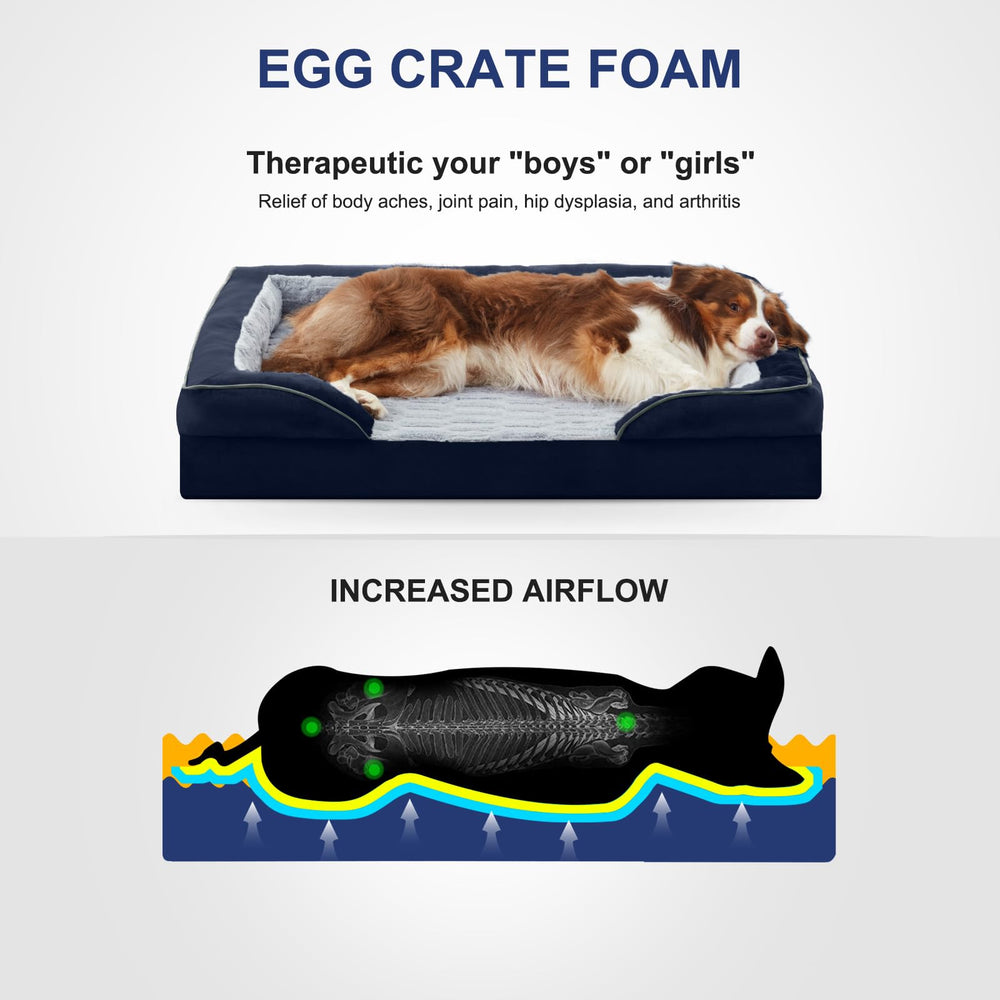 Espuma de soporte de alta densidad en cama Furtime para perros pequeños, distribución del peso.