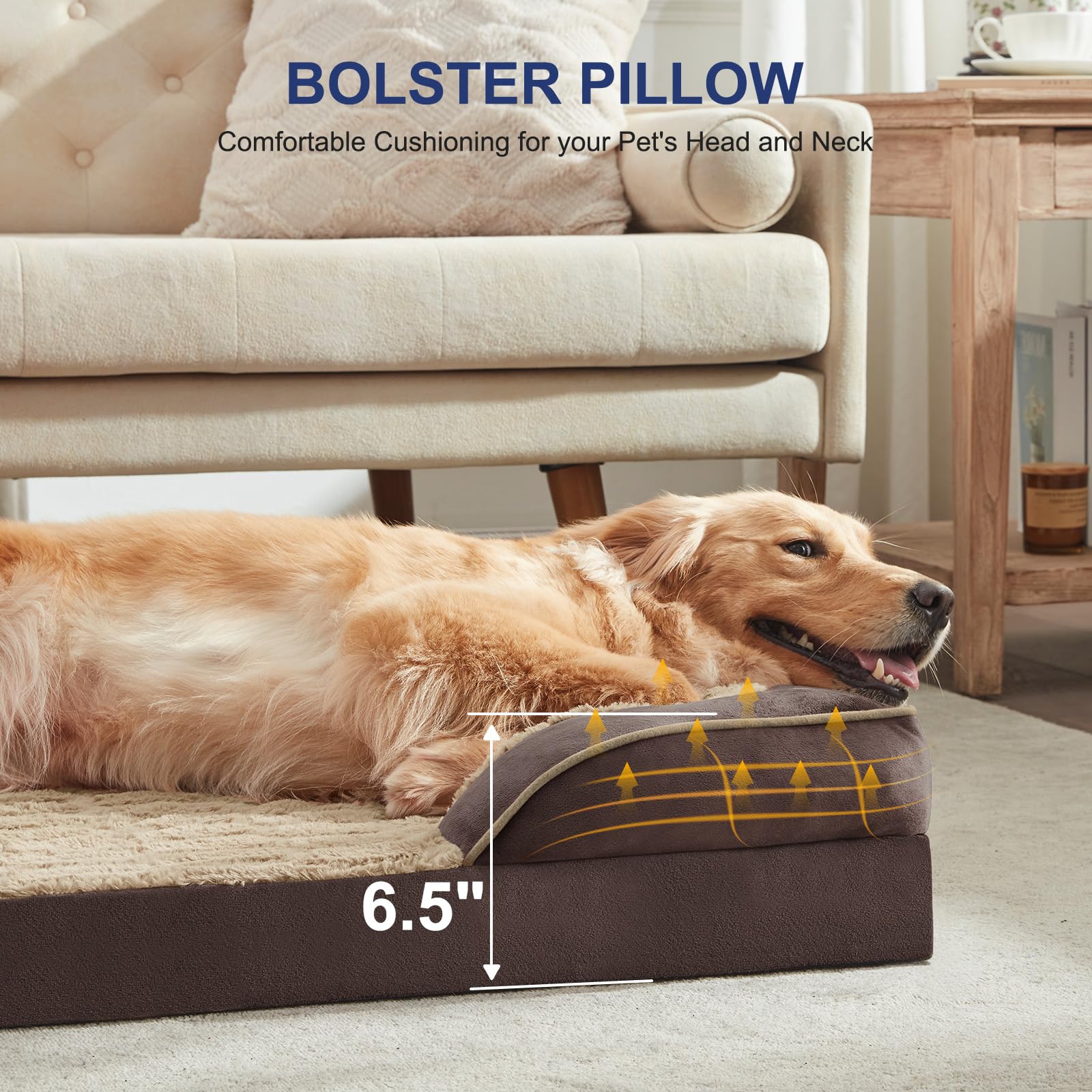 Funda lavable de FURTIME para cama ortopédica, fácil limpieza y cuidado.