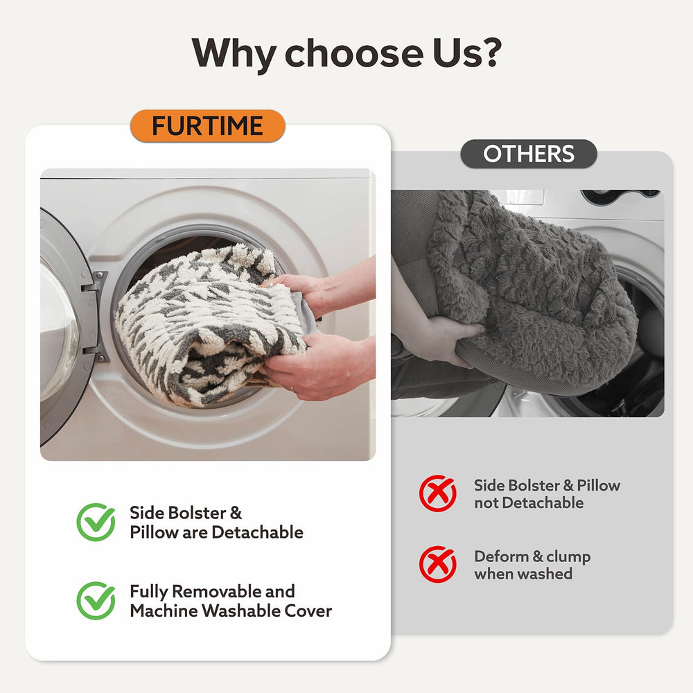 Funda desmontable de Furtime para fácil lavado y mantenimiento.