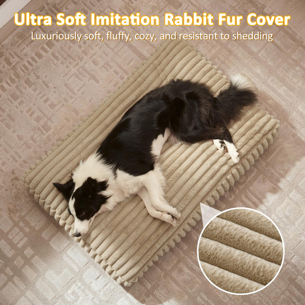 FURTIME cama para perro grande con espuma triturada para soporte cómodo.