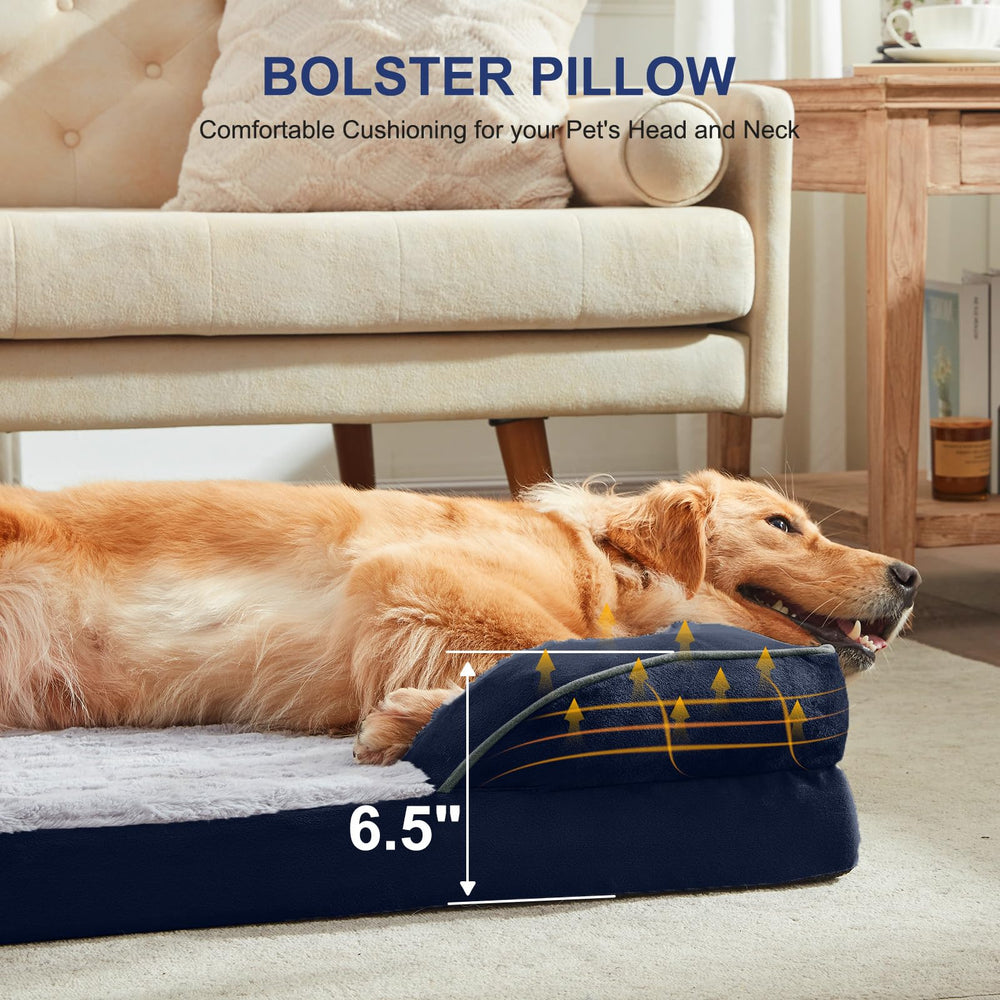 FURTIME cama ortopédica XL, almohadilla de espuma de alta densidad para soporte estable.