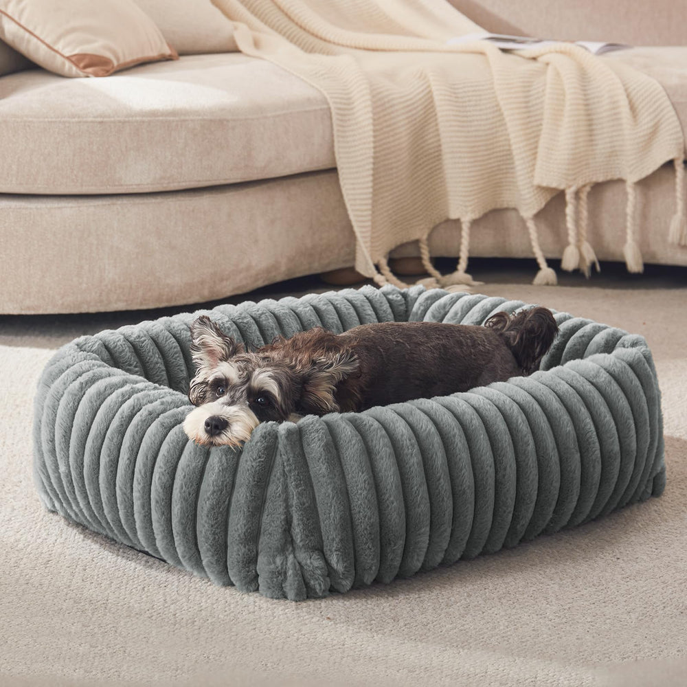 Cama FurTIME para perros pequeños con cabecera elevada para cuello cómodo