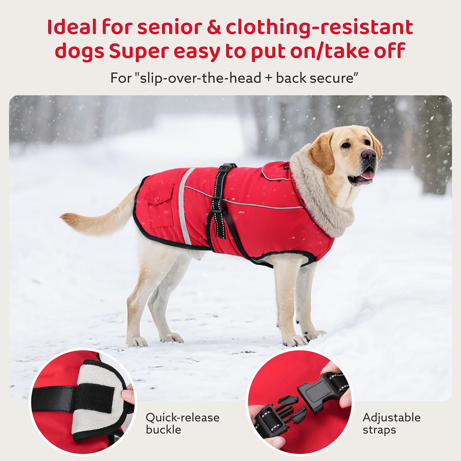 Chaqueta impermeable FurTime mantiene al perro seco en nieve