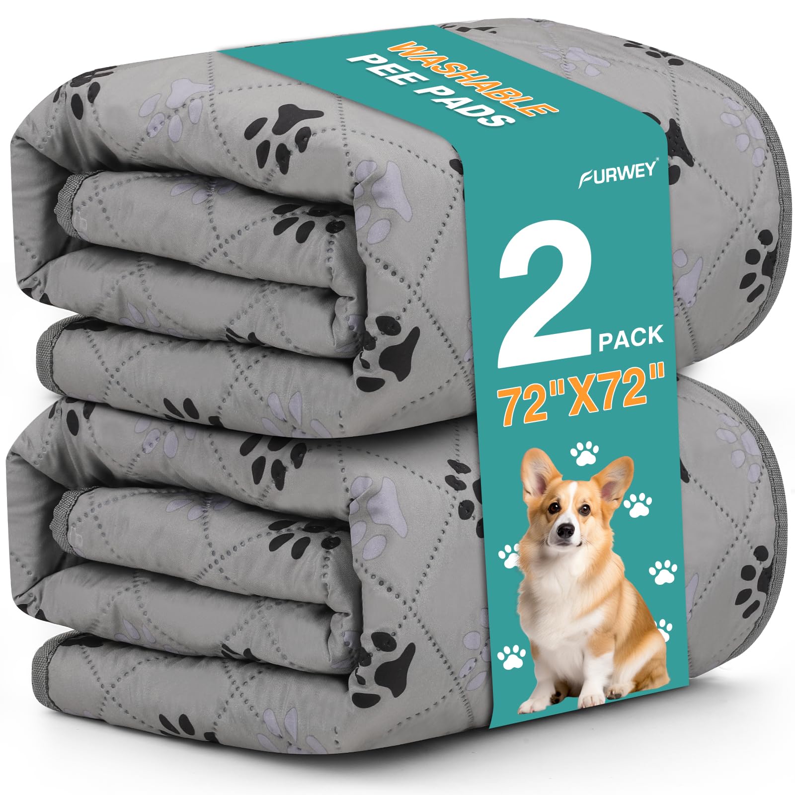 FURWEY dos pads de entrenamiento para perros, 72x72, ideales para casa.