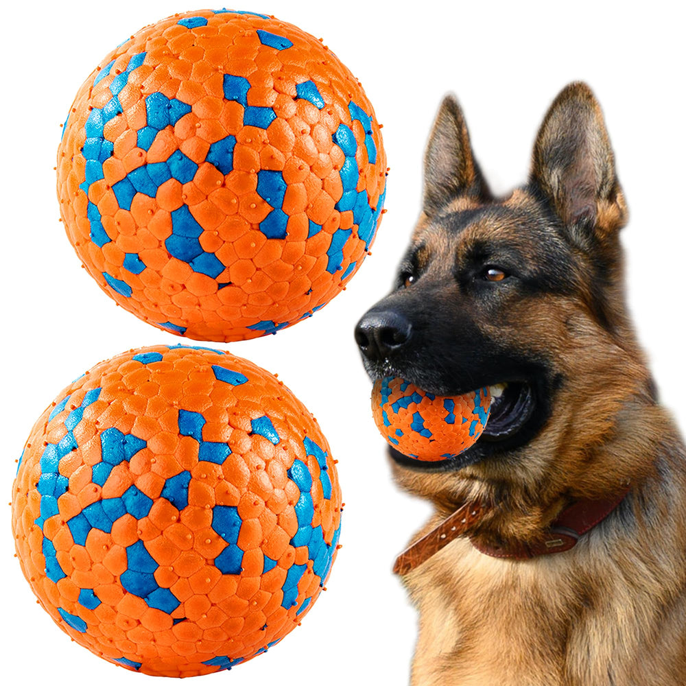 Bola FUSOTO naranja para perros, ideal para lanzamiento y juego activo.