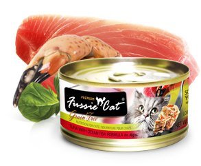 Fussie Cat presentacion doce latas, conveniencia diaria.