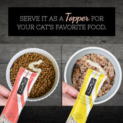 Presentación con tapas de Fussie Cat Puré Lickable para conservar la frescura.