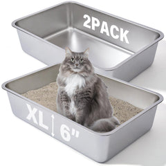 Bandeja FUTAM con bordes altos para evitar derrames en gatos grandes.