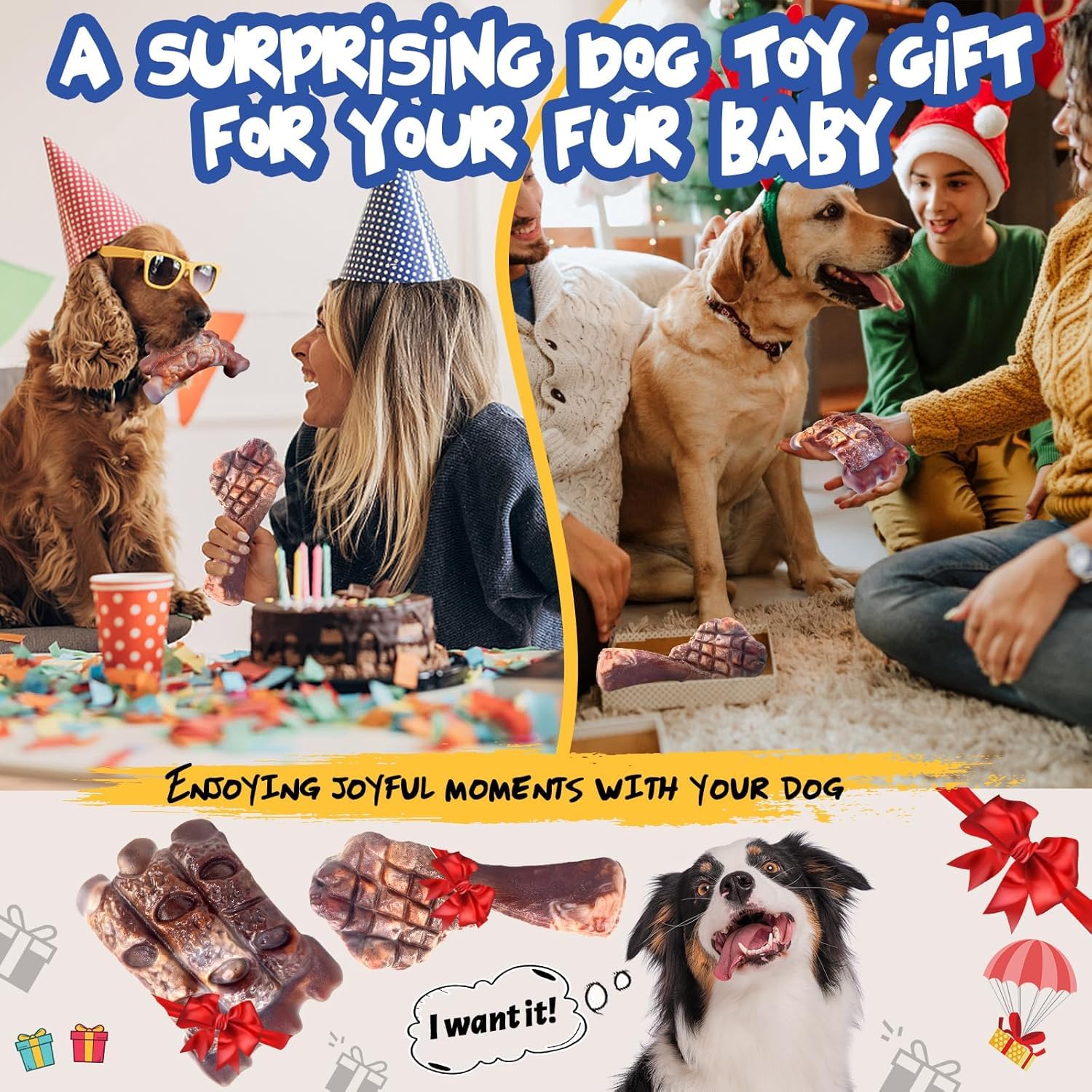 Fuufome mordedor nylon educa hábitos de masticación saludables en perros grandes.
