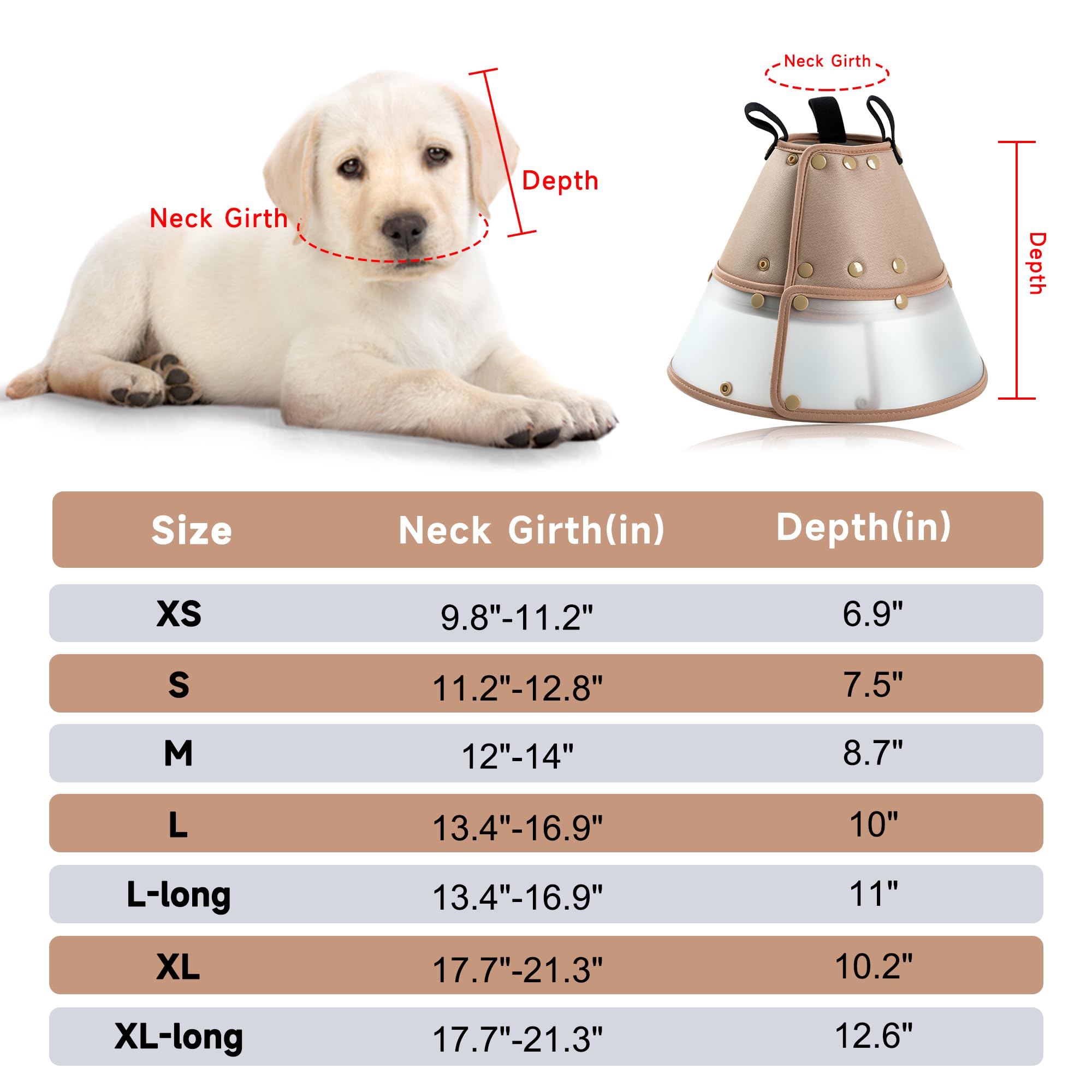 Collar cono suave Fuz Bigaza para perro mediano, ajuste cómodo