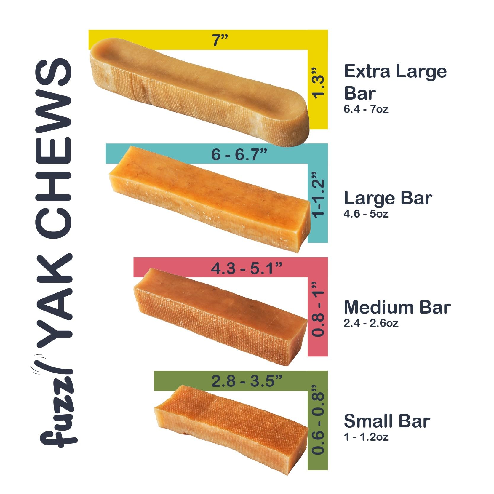 Fuzzl Yak Chews alto en proteína y calcio: apoyo nutricional.