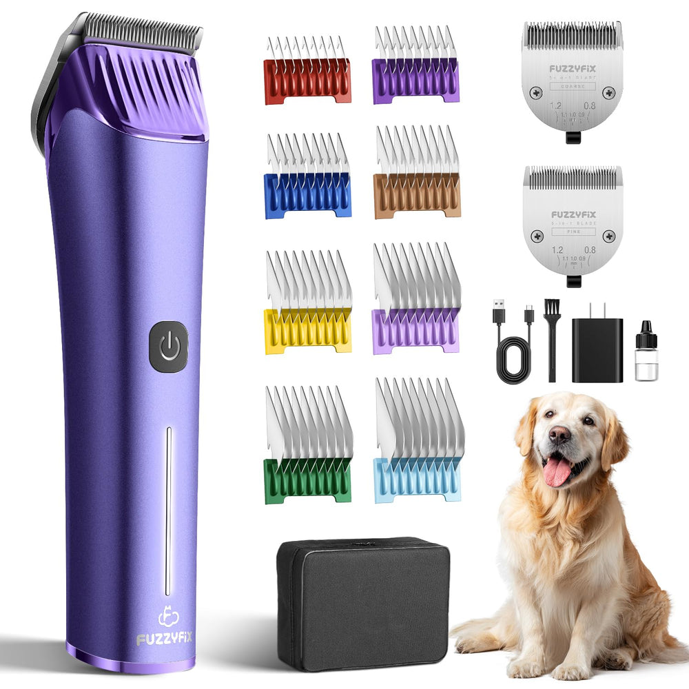 FuzzyFix clipper profesional para perros en acción, rendimiento suave y preciso.