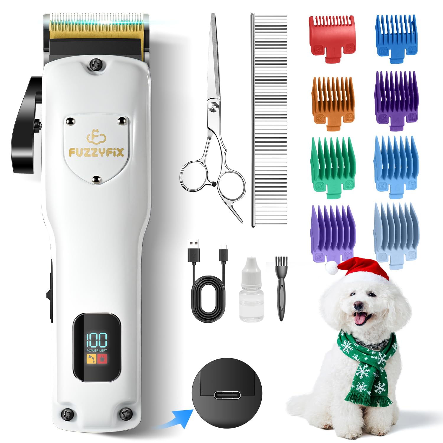 FuzzyFix cortapelos para perros con bajo ruido para sesiones tranquilas