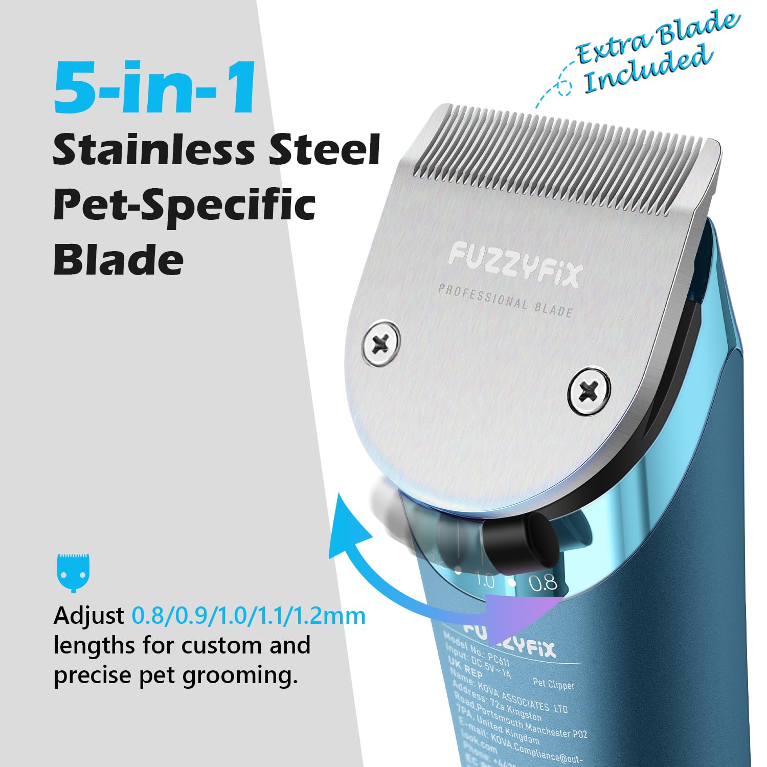 Acicalamiento profesional del cuerpo en perros grandes y caballos con FuzzyFix