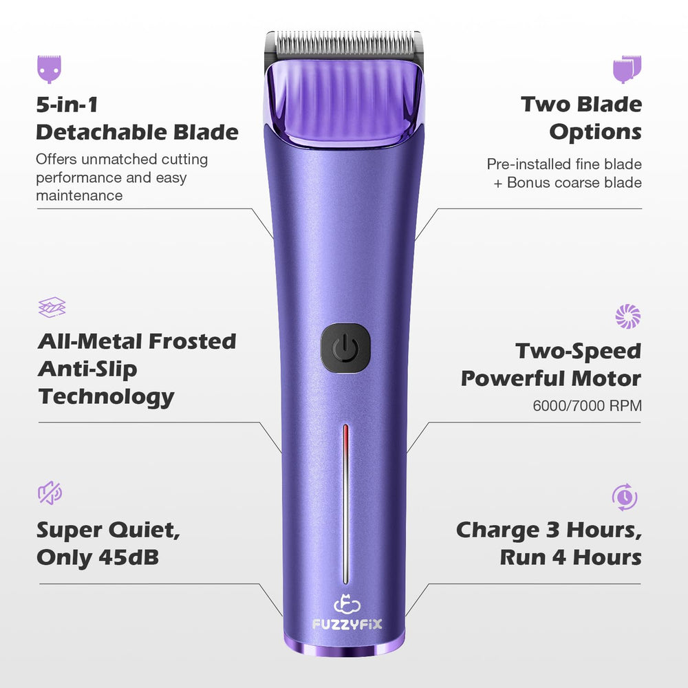 Hojas desmontables 5 en 1 de FuzzyFix para diferentes longitudes de pelo.