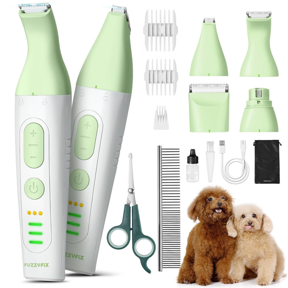 Kit FuzzyFix para peluquería de mascotas, todo en uno para cortes eficientes.