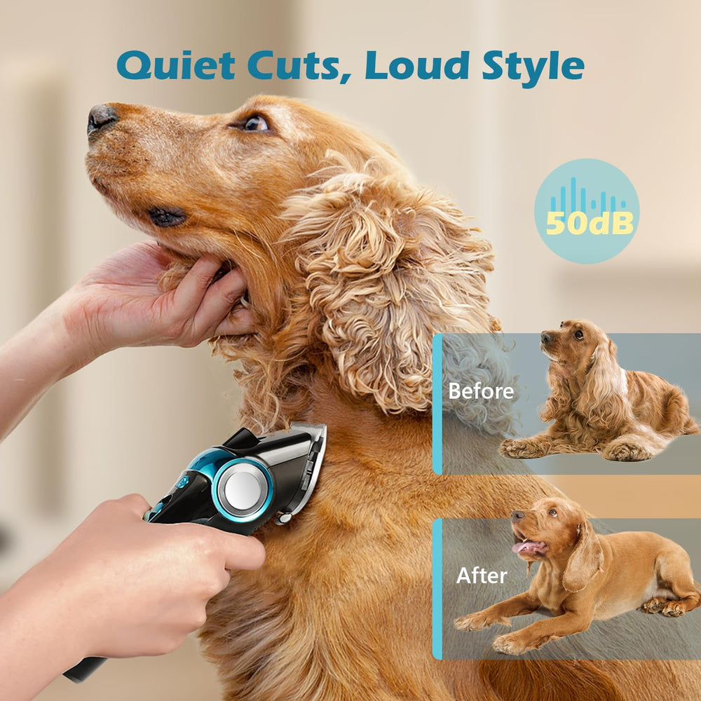 La operación inalámbrica de FuzzyFix facilita movimientos libres durante el grooming.