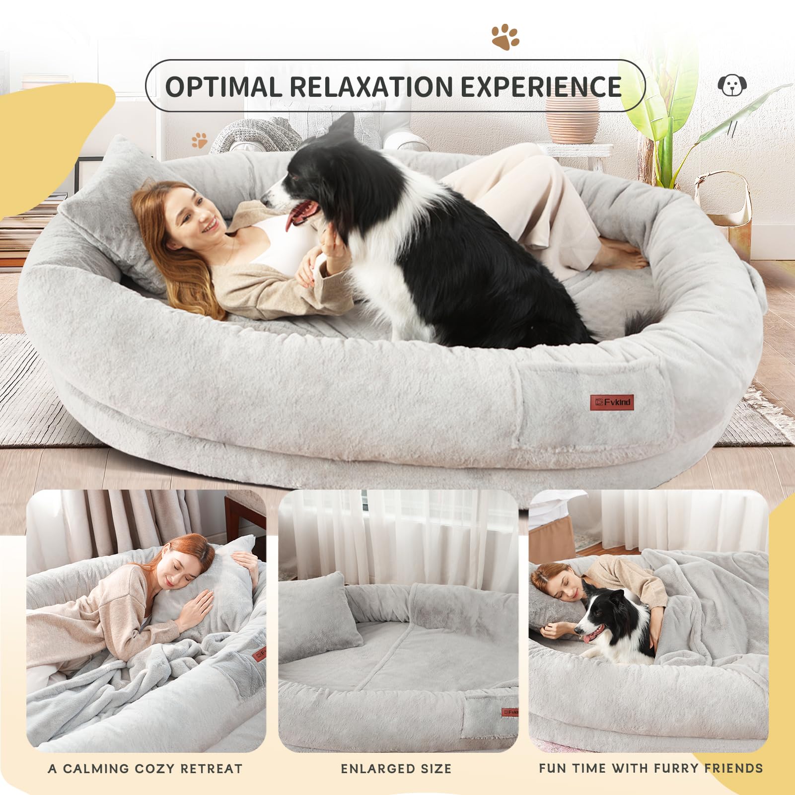 Uso interior y exterior de la cama Fvkind, perfecta para hogar y viaje