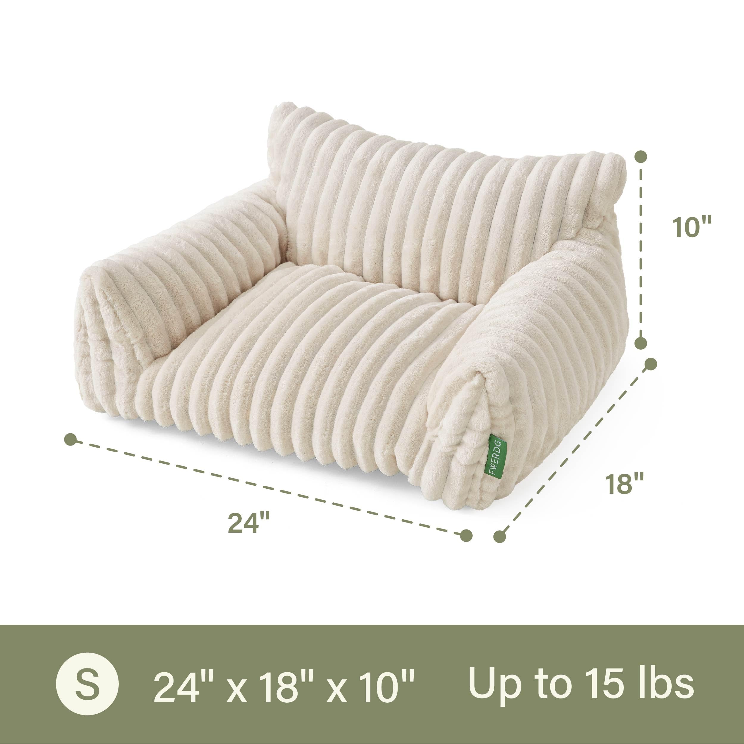 FWERDG-dimensiones-24x18x10: cama apta para gatos y mascotas pequeñas.
