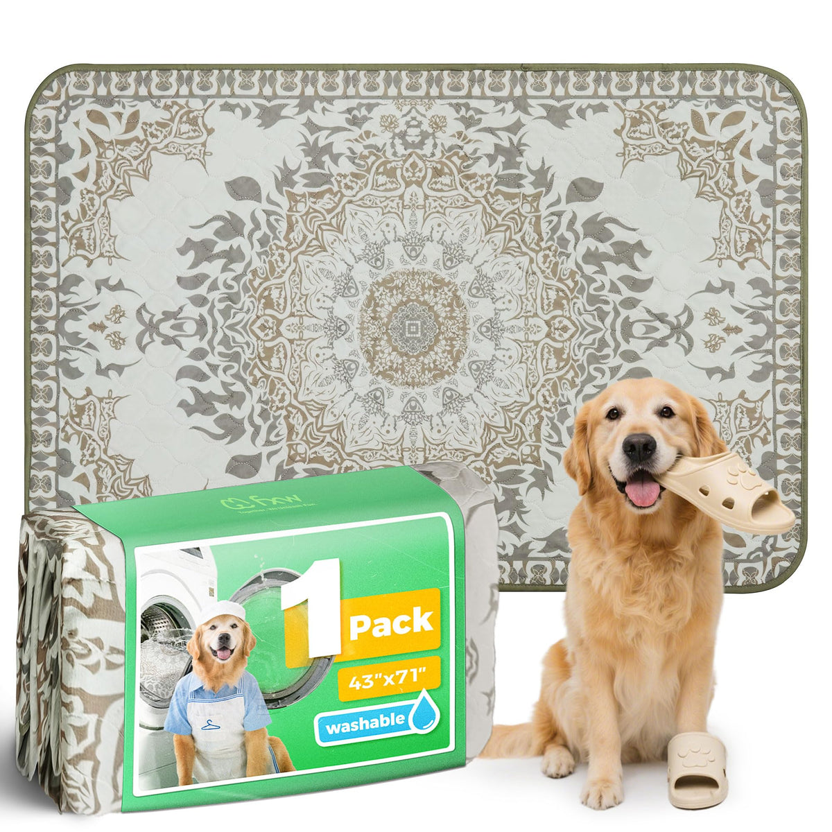 FXW almohadilla lavable para perros absorbente, ideal como tapete de juego.