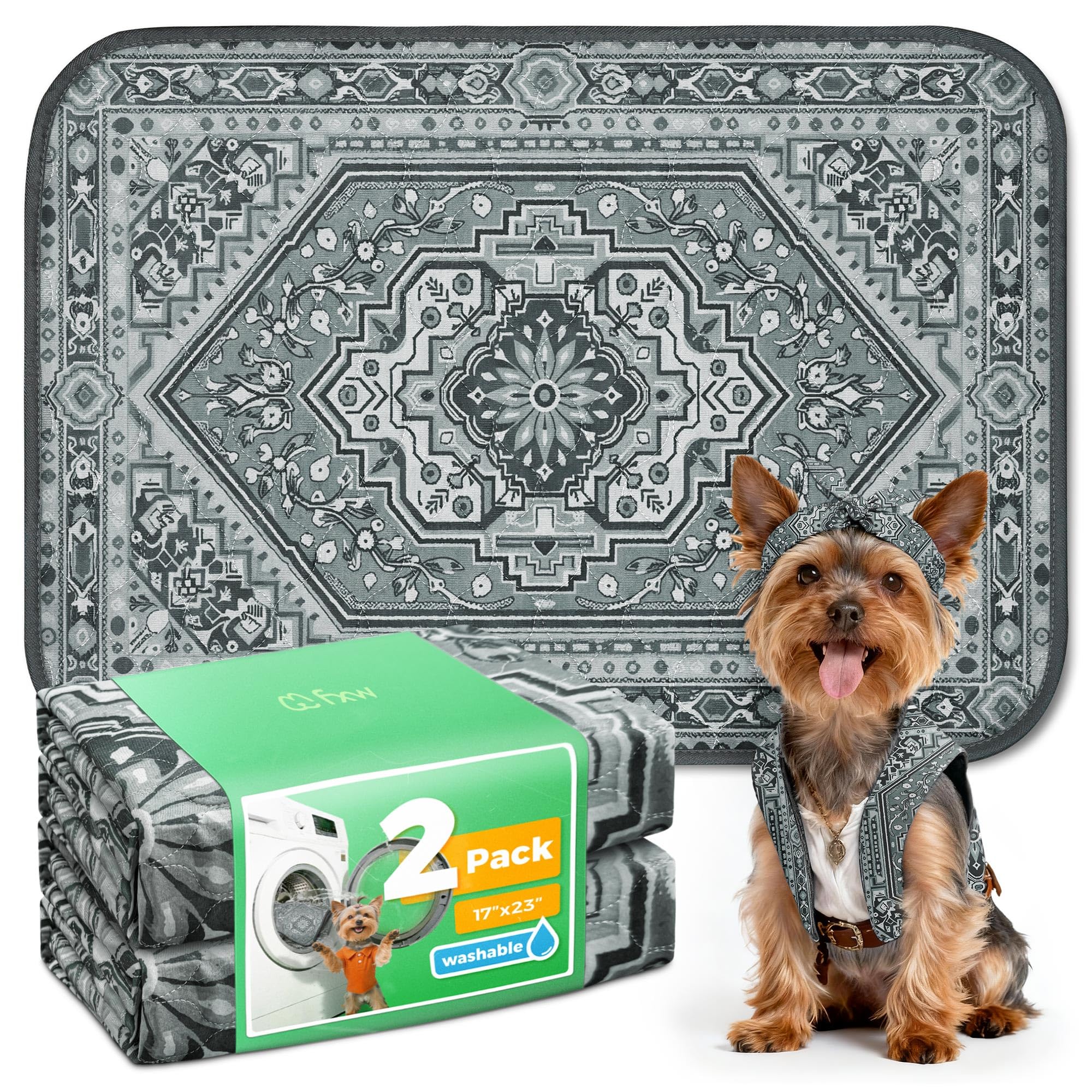 FXW almohadilla lavable para perros con capa absorbente que mantiene el área limpia