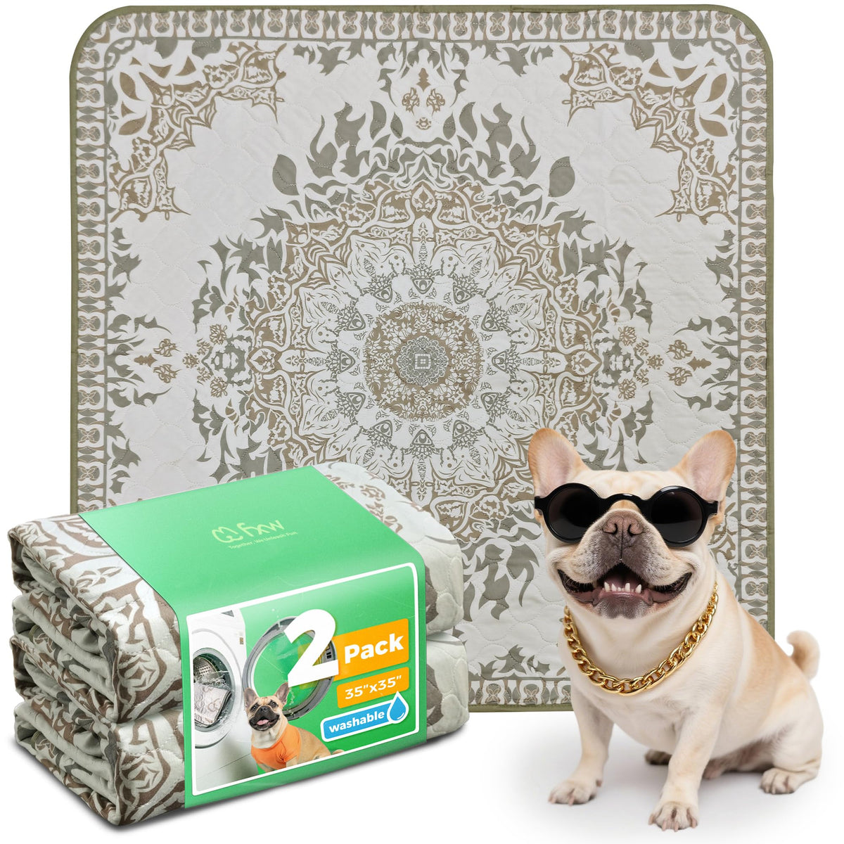 FXW almohadilla para perros absorbente de 35 pulgadas, ideal para mantener seco el área de juego