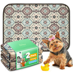 FXW Almohadilla urinaria lavable para perros, tribal beige, ideal para jaulas y entrenamiento.