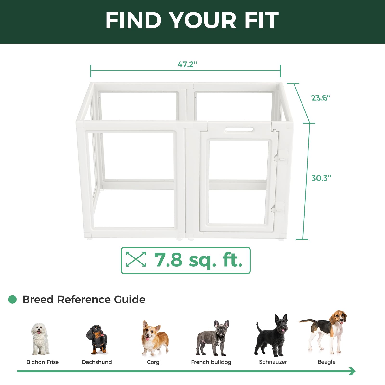 FXW AuraSpace tamaño de 30 pulgadas, adecuado para perros pequeños y medianos.