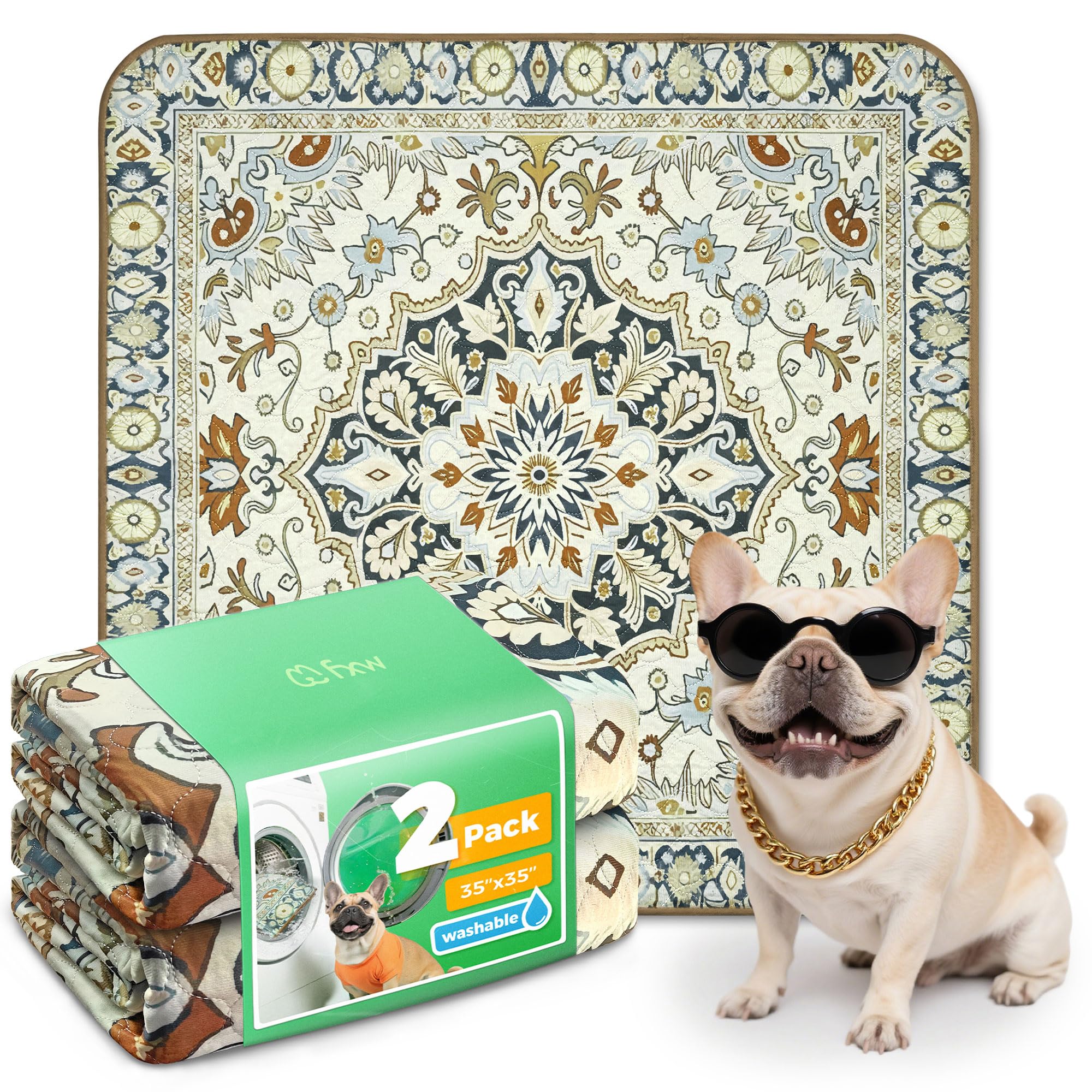 FXW pad lavable para perros con alta absorción para mantener seco el área de juego
