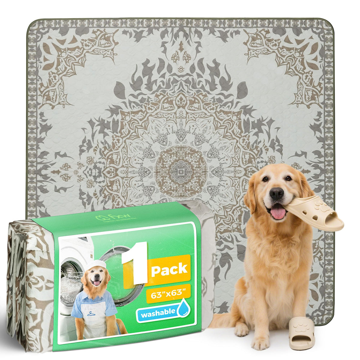 FXW pad lavable para perros con absorción de 2 L, manteniendo área limpia y seca