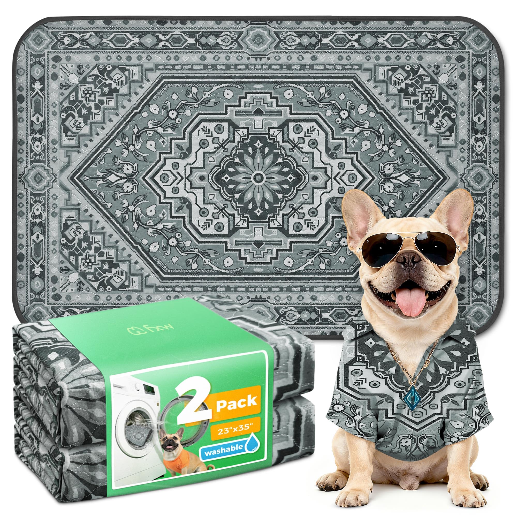 FXW pad lavable para perros, rectángulo 23x35, ideal para jaula y entrenamiento limpio