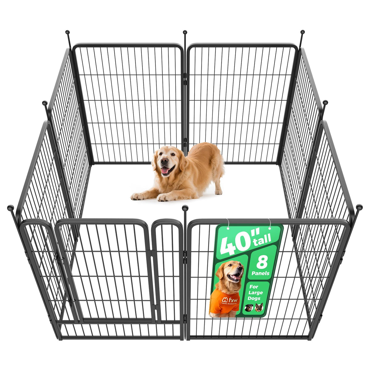 FXW Rollick: ensamblaje rapido del corral para perros, ideal para interiores.