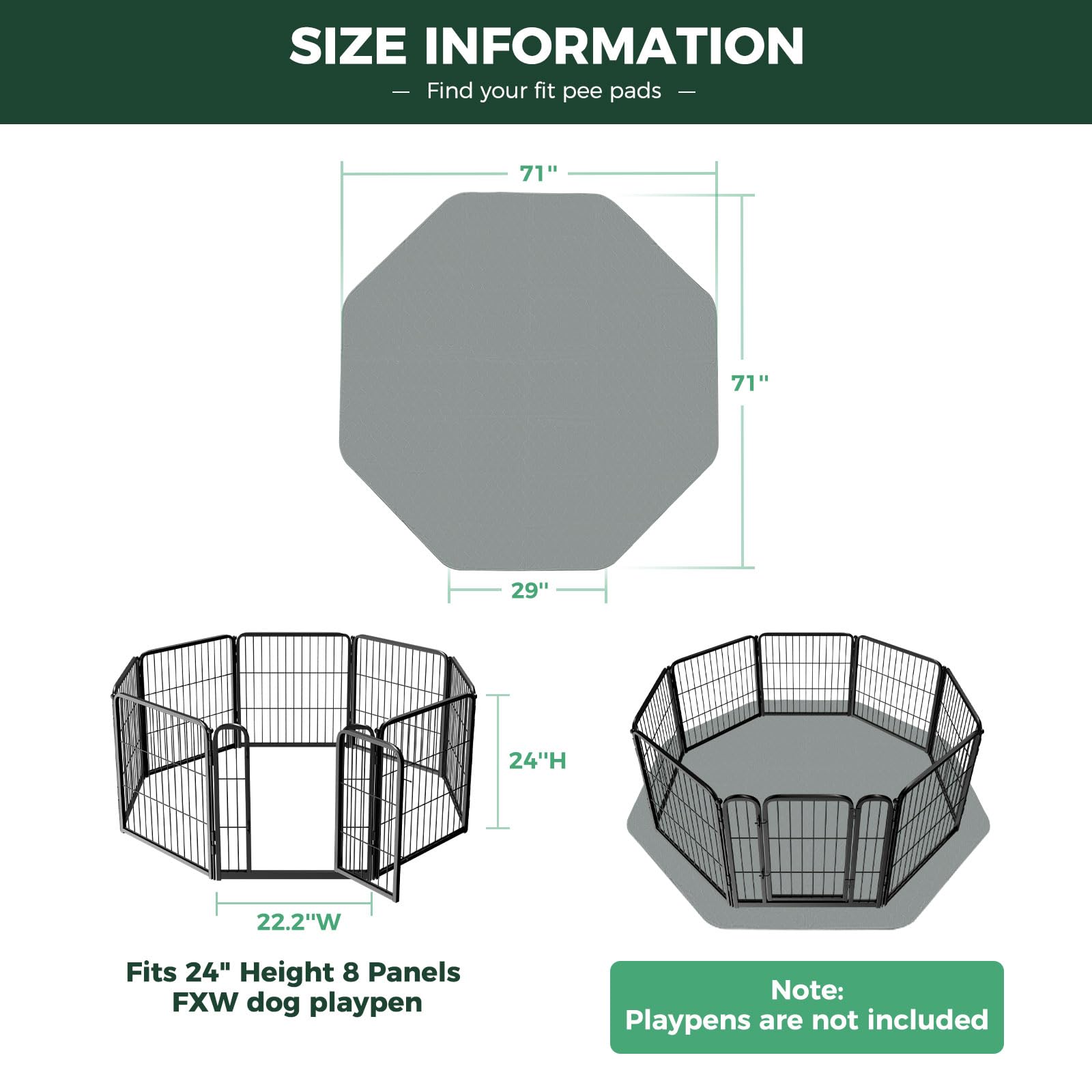 FXW tapete compatible con jaulas para perros, base cómoda y versátil