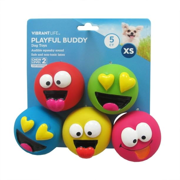 Juguete FYNORI de látex con cara emoji, vista frontal, ideal para juego interactivo.