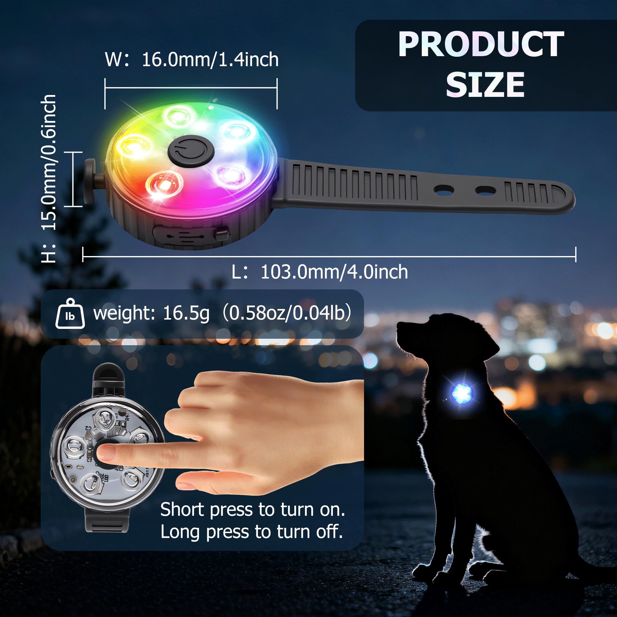 Luz Fyorbietail IPX7 para exteriores, resiste lluvia y charcos.