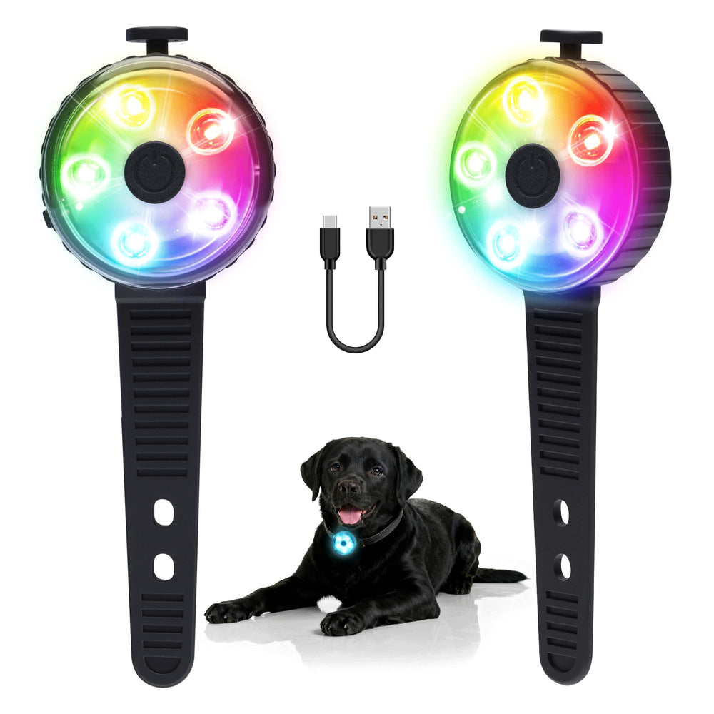 Luz para collar de perro Fyorbietail con 8 modos para mayor visibilidad nocturna.