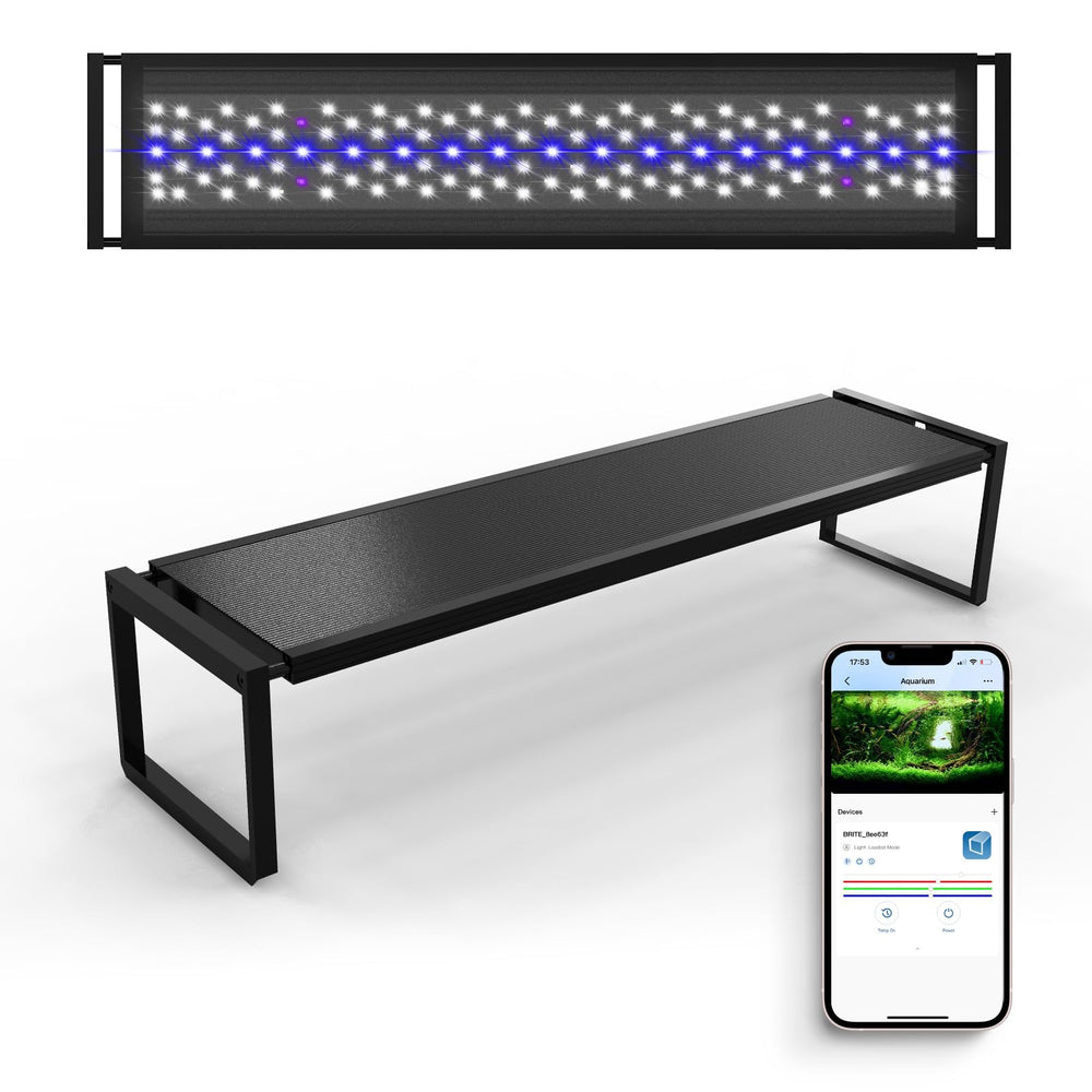 Luz FZONE diodos LED para acuario de 60 cm, panel frontal iluminando plantas