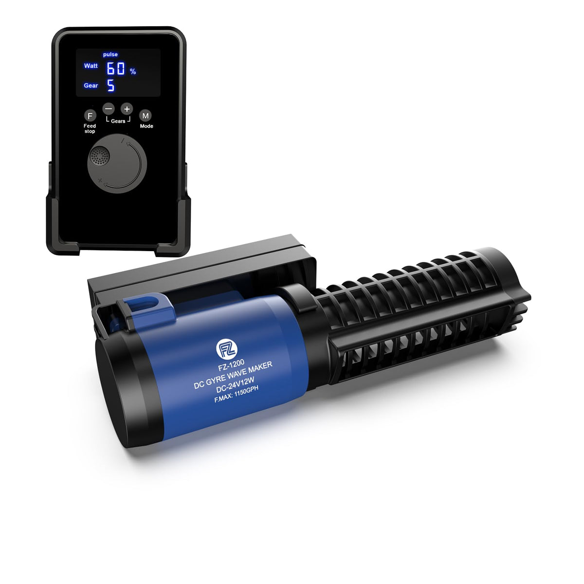 FZONE Nano Wave Maker pantalla LCD para control preciso del flujo en acuario.